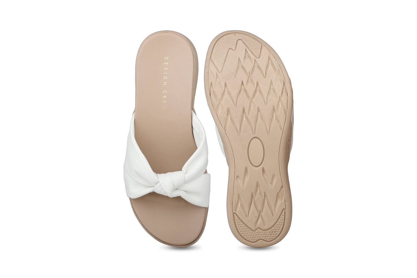 Women, Women Footwear, White Open Toe Flats