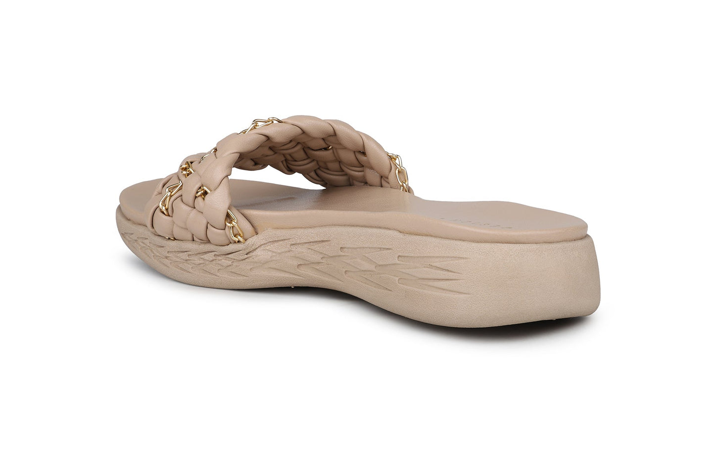 Women, Women Footwear, Beige Open Toe Flats