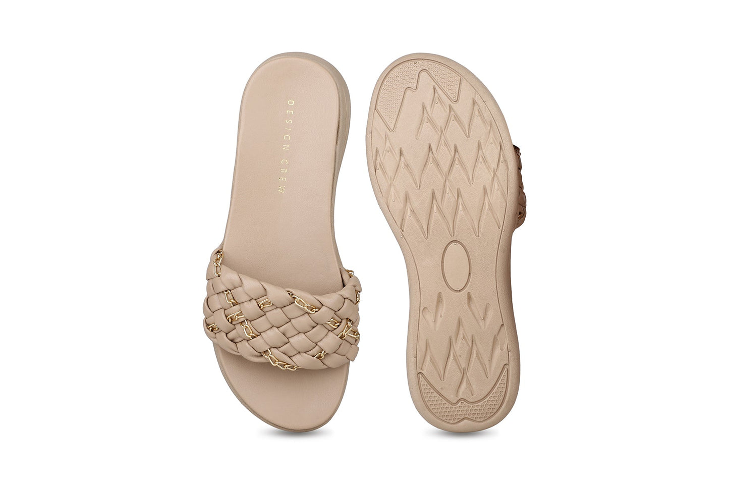 Women, Women Footwear, Beige Open Toe Flats