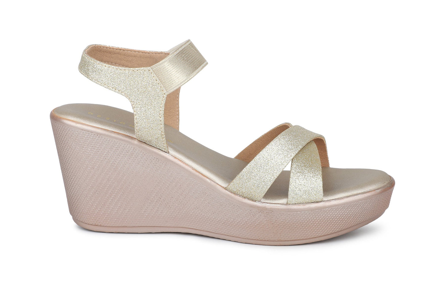 Women, Women Footwear, Gold Wedges