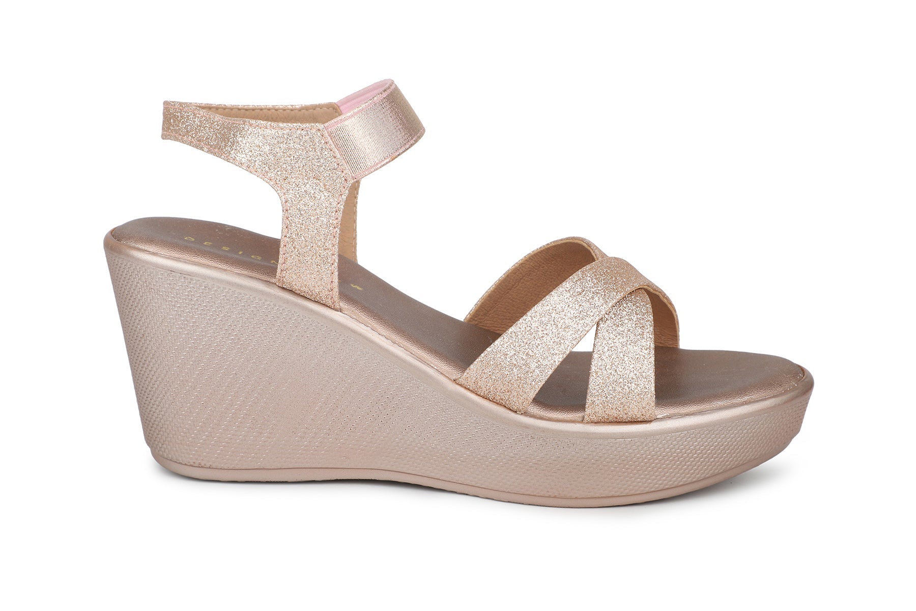 Women, Women Footwear, Rosegold Wedges