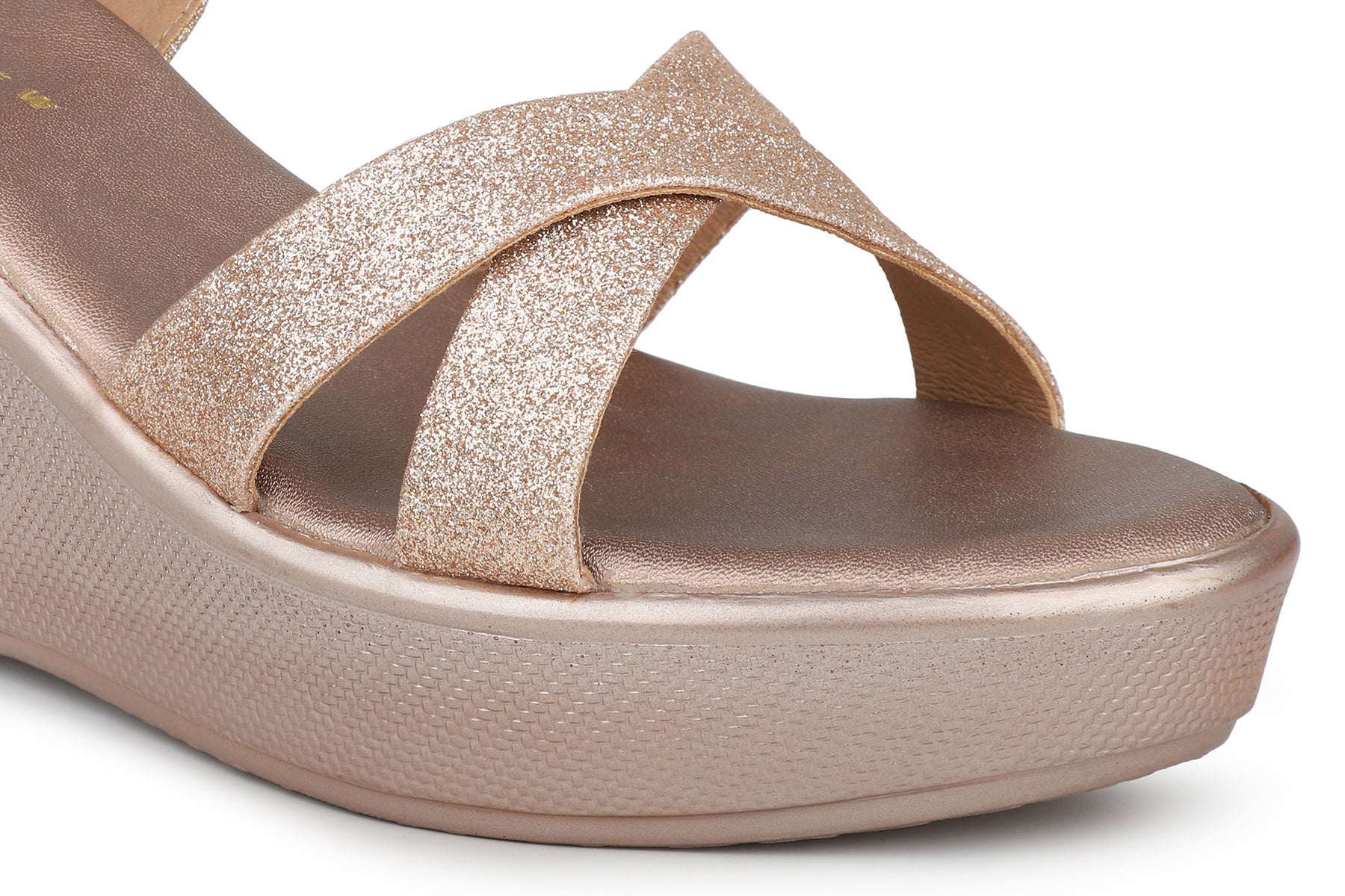 Women, Women Footwear, Rosegold Wedges