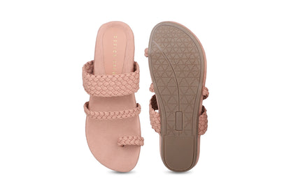 Women, Women Footwear, Pink One Toe Flats