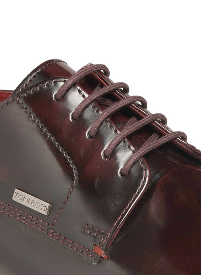 Men Coffee Solid Derby Shoes