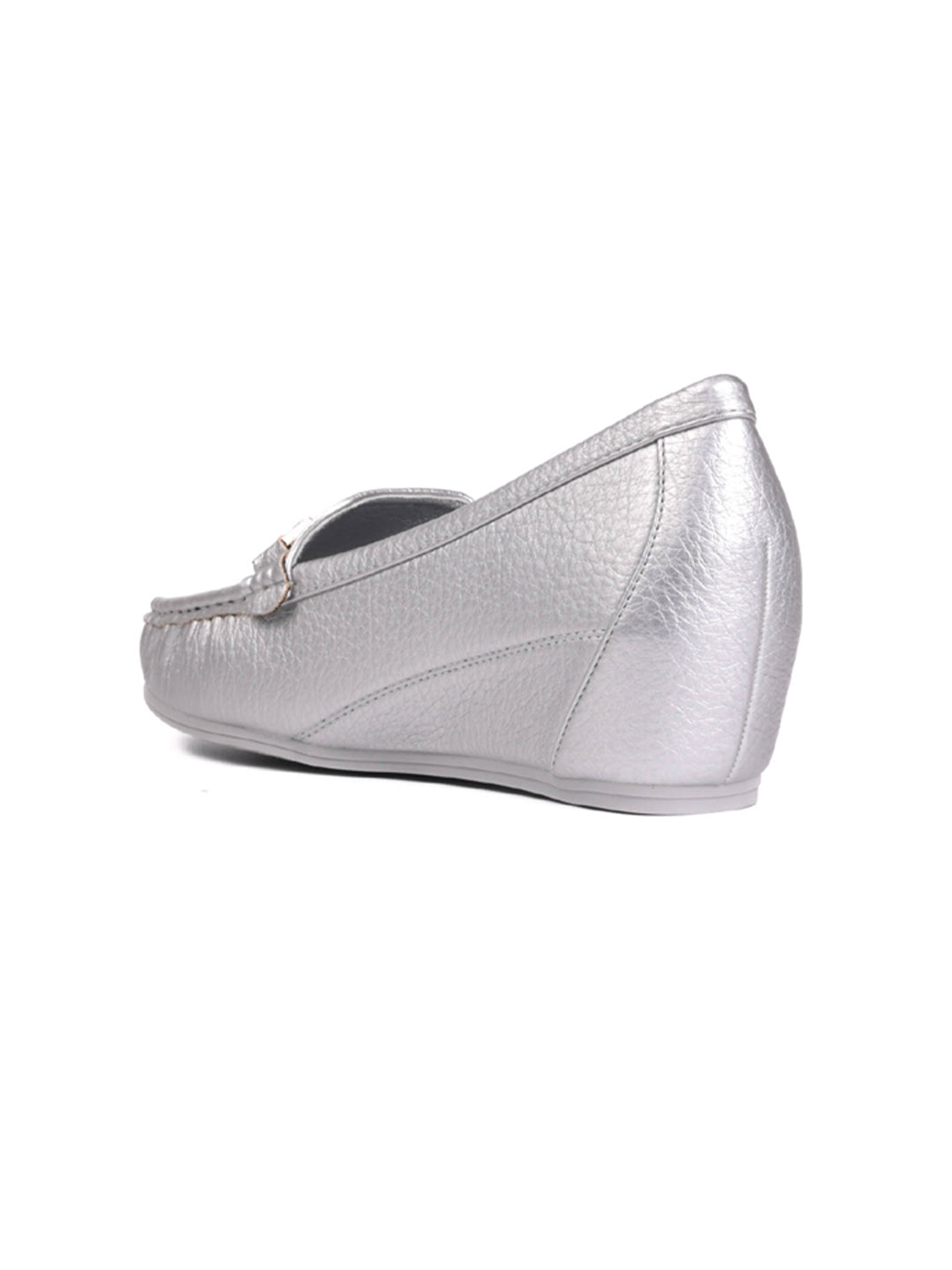 Women, Women Footwear, Silver Loafers