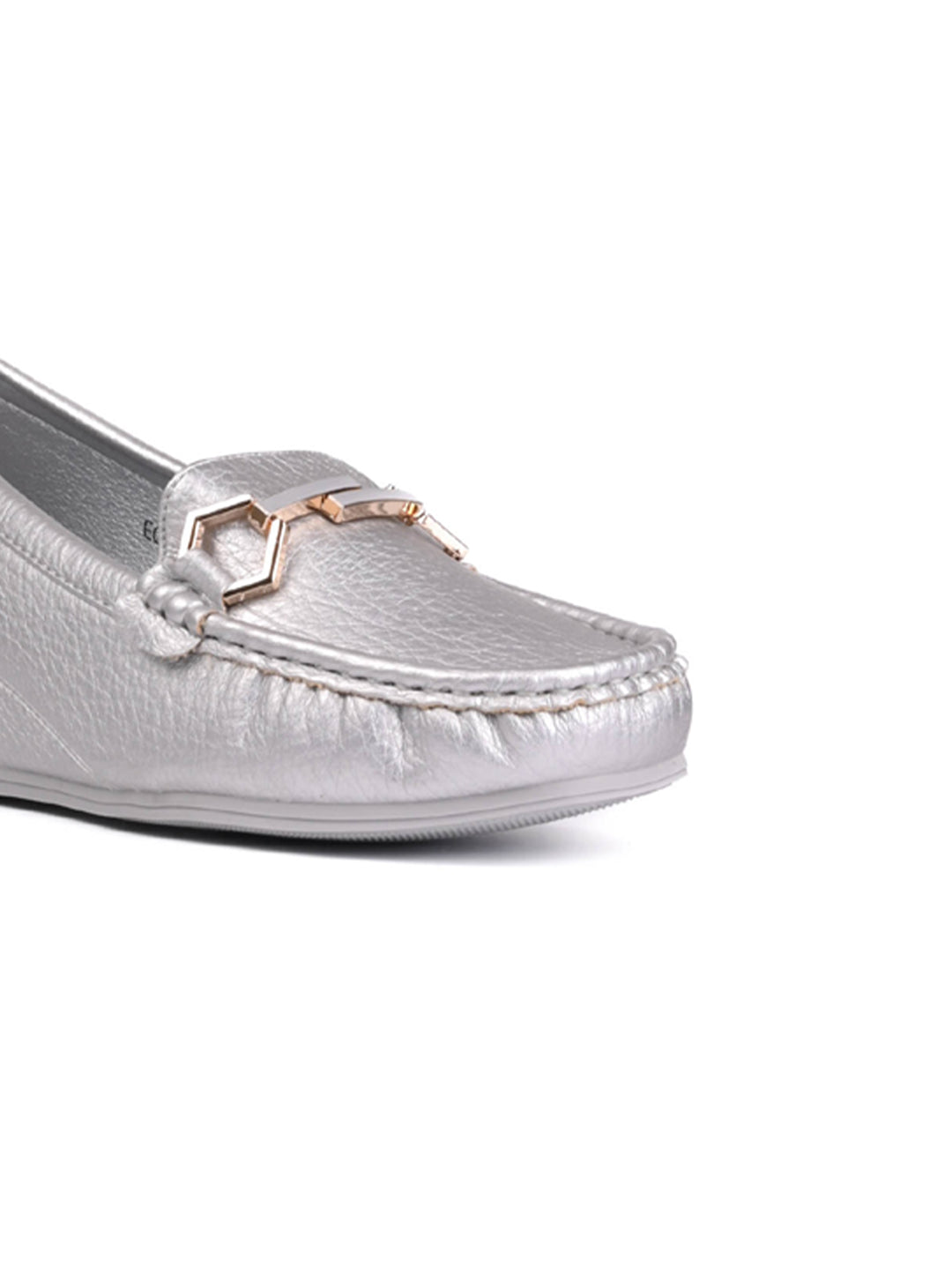 Women, Women Footwear, Silver Loafers