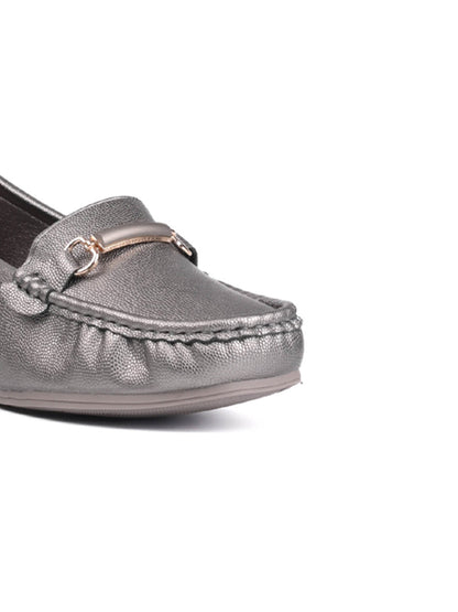 Women, Women Footwear, Grey Loafers