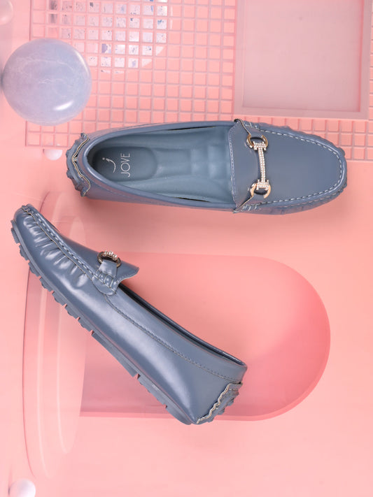 Women, Women Footwear, Blue Loafers