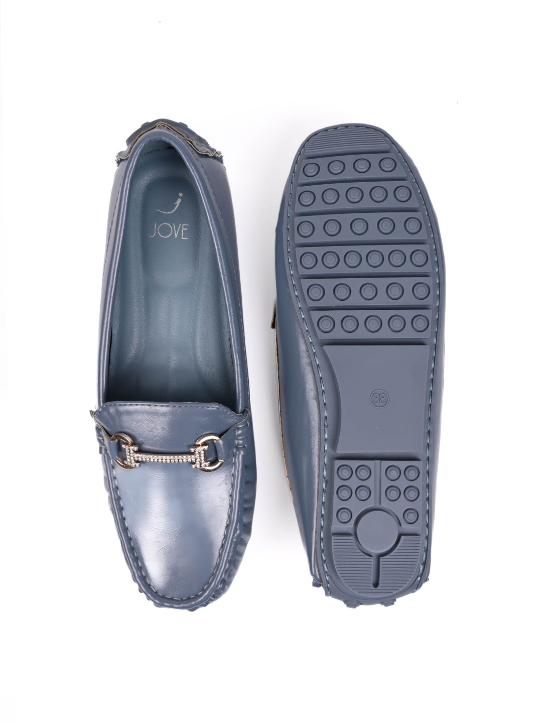 Women, Women Footwear, Blue Loafers