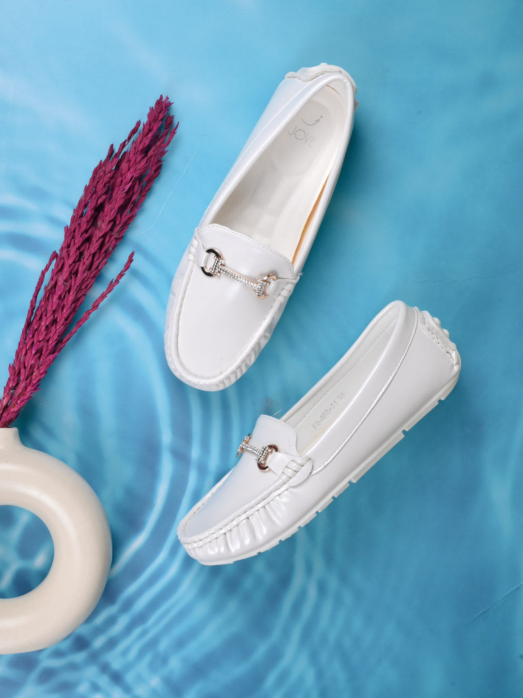 Women, Women Footwear, White Loafers