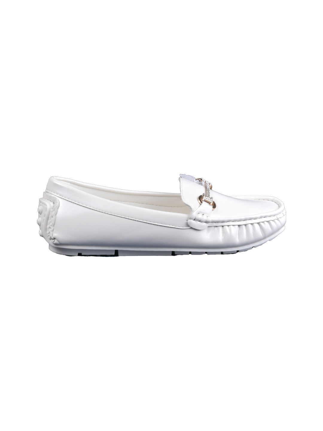 Women, Women Footwear, White Loafers