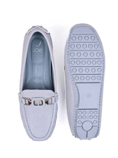 Women, Women Footwear, Blue Loafers