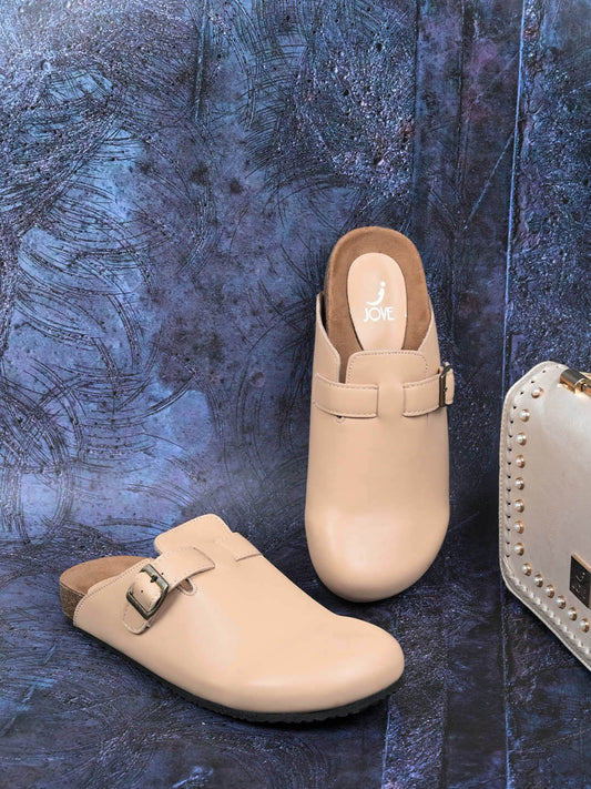 Women, Women Footwear, Beige Mules