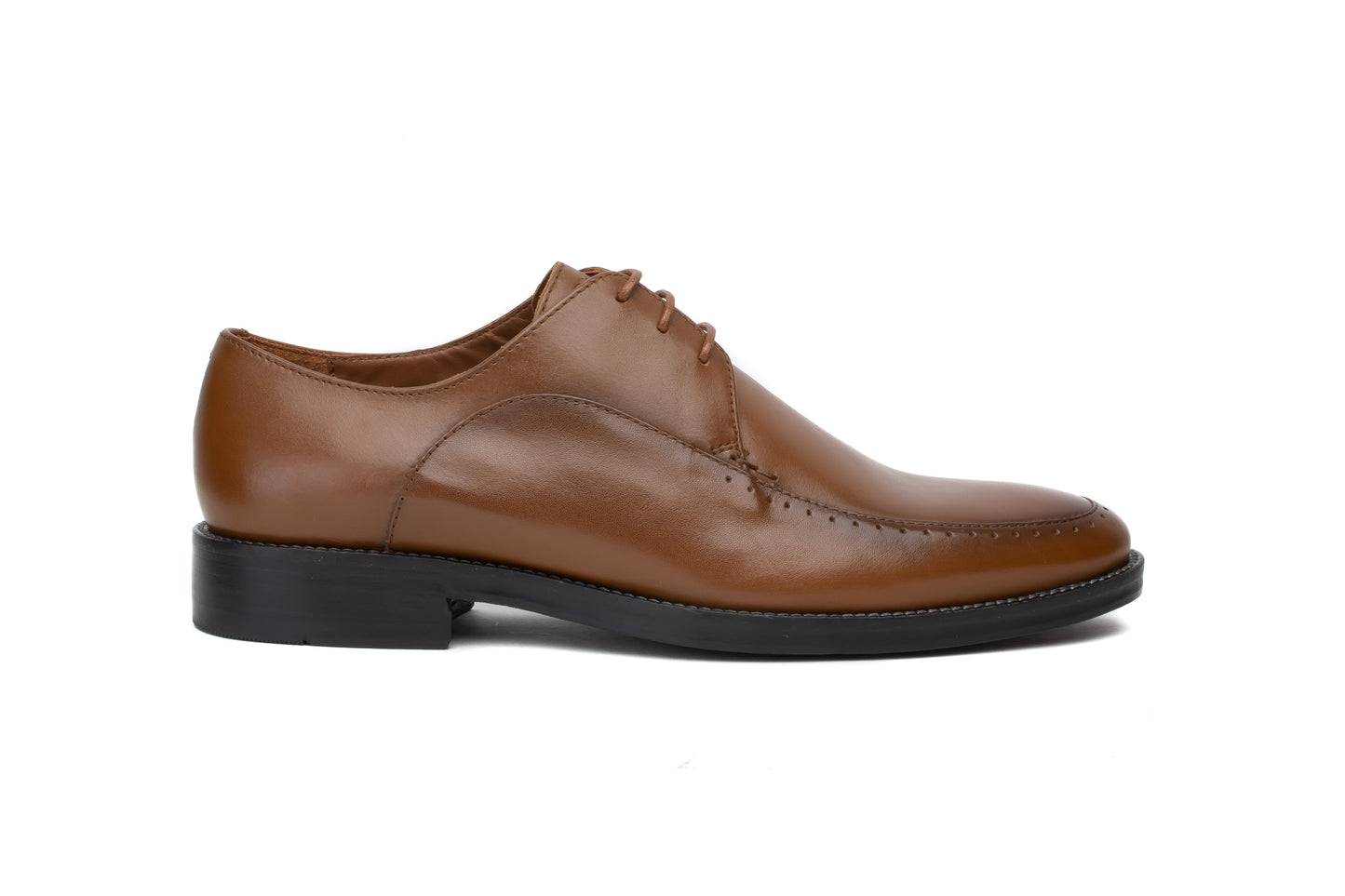 Men Tan Solid Derby Formal Shoes