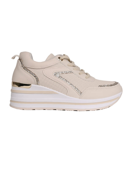 Women, Women Footwear, Beige Sneakers