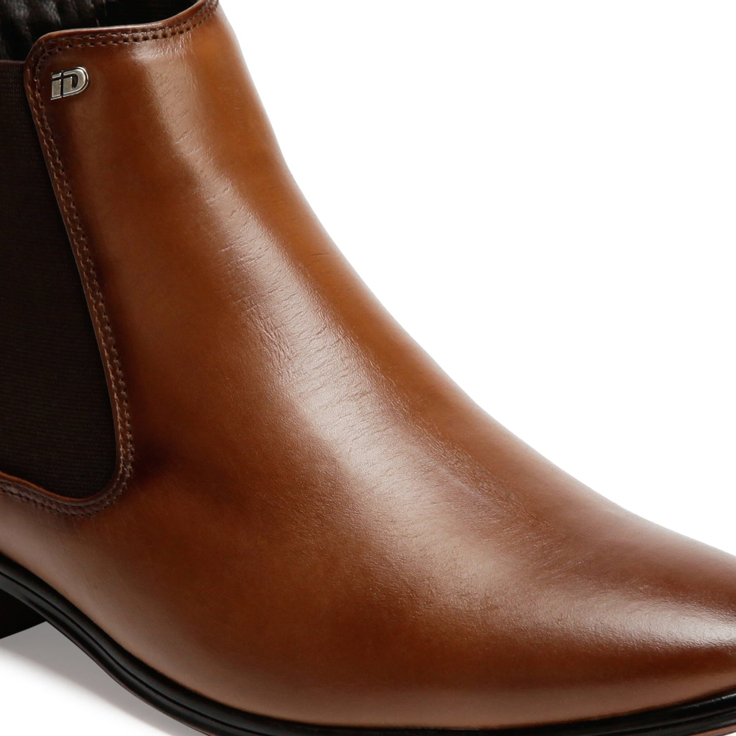 Men Tan Solid Mid-Top Chelsea Boots