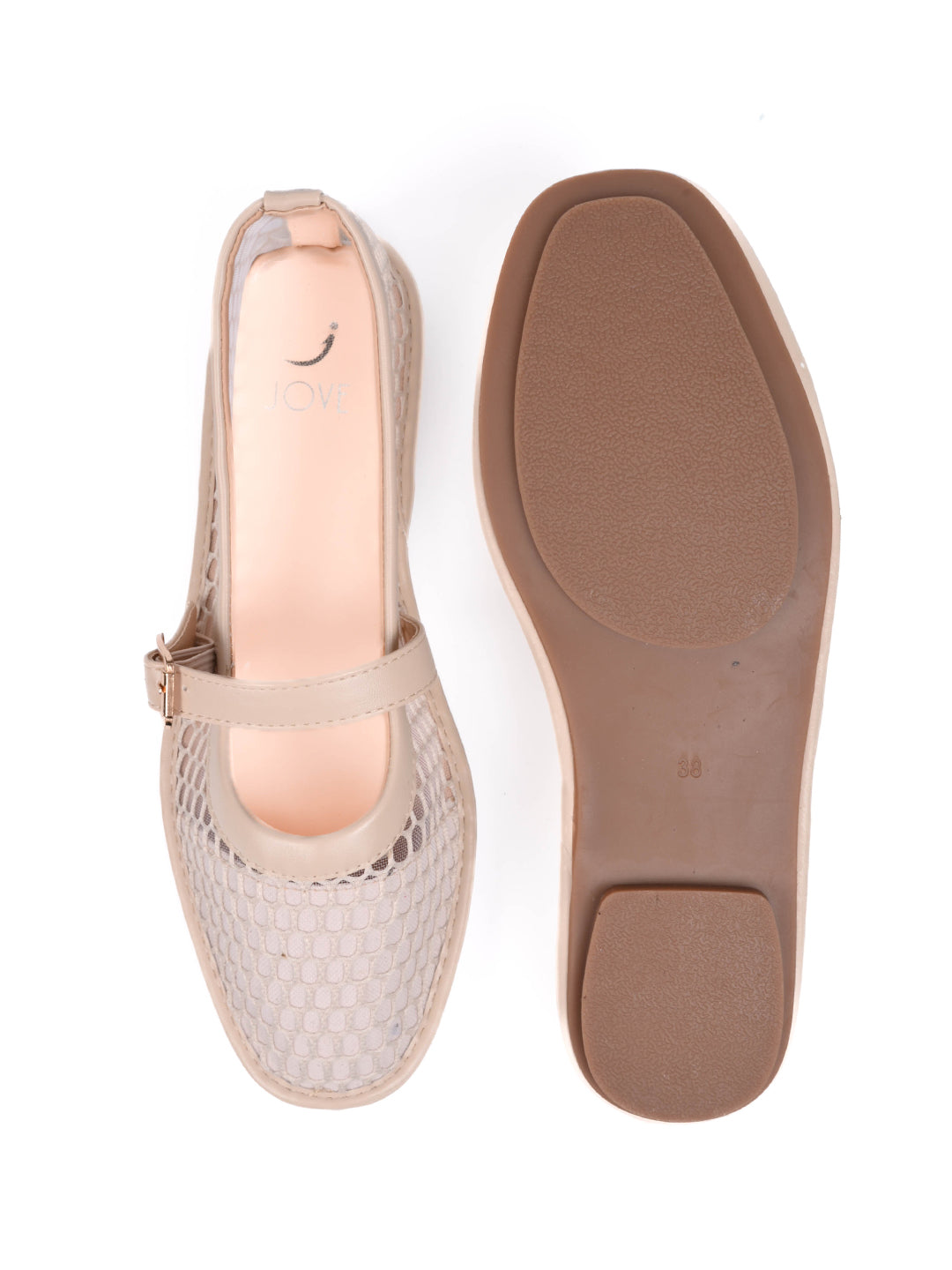 Women, Women Footwear, Beige Ballerinas