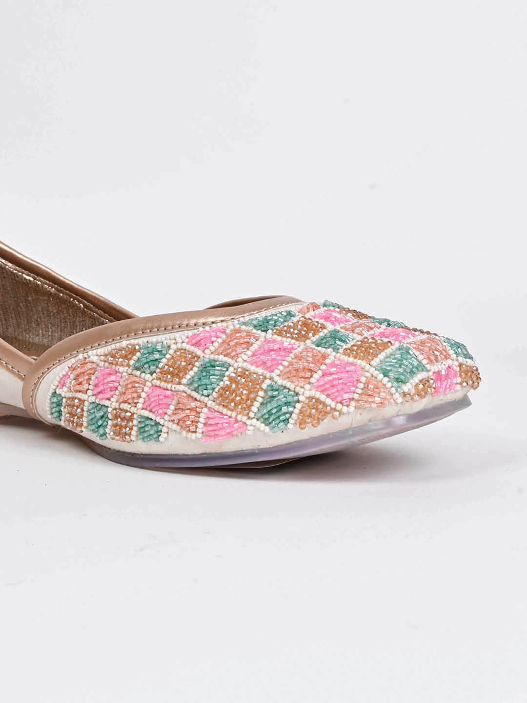 Women, Women Footwear, Cream Mojaris