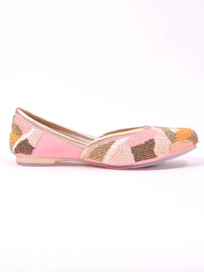 Women, Women Footwear, Pink Mojaris