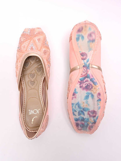 Women, Women Footwear, Pink Mojaris