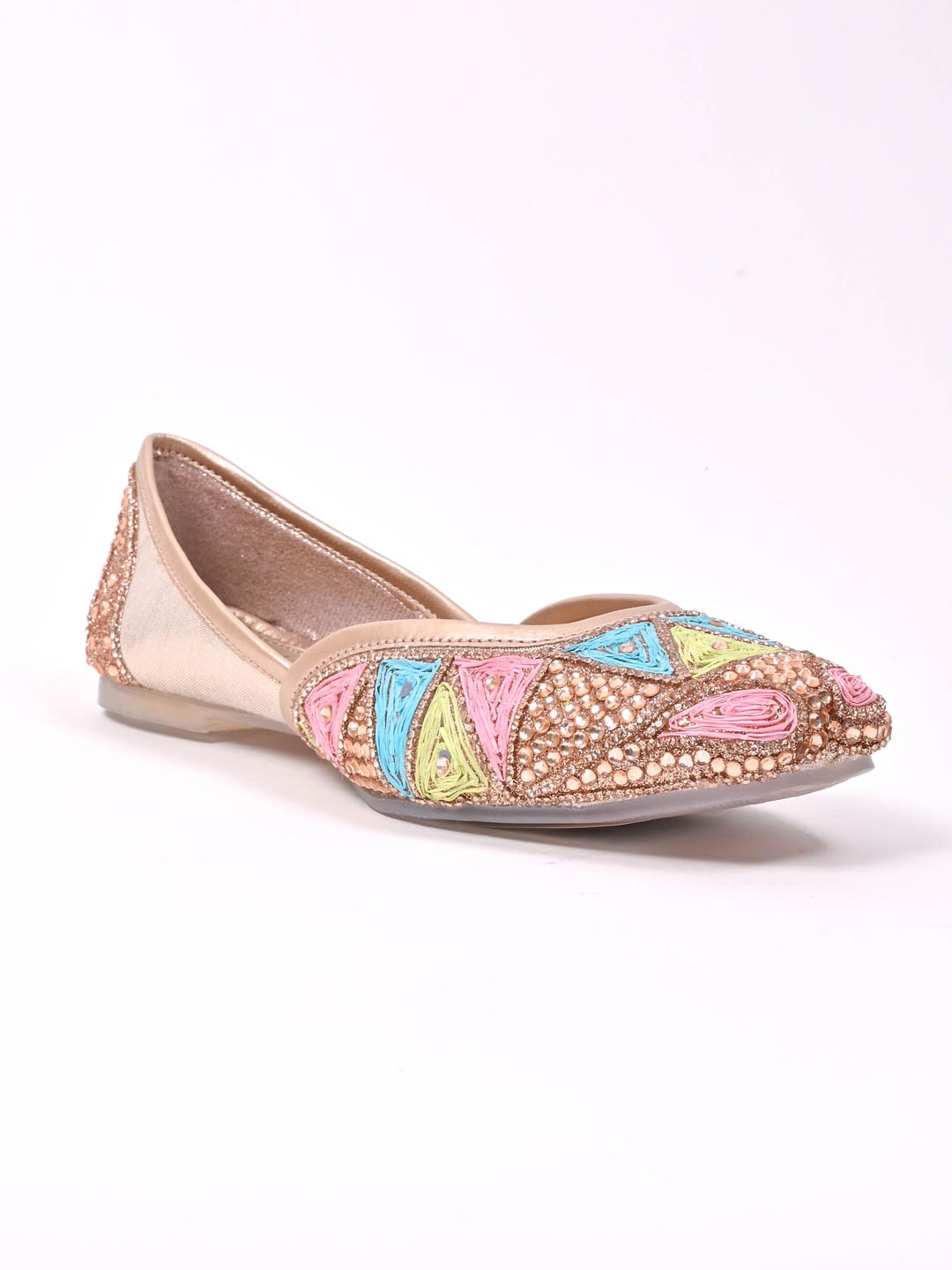 Women, Women Footwear, Rose Gold Mojaris