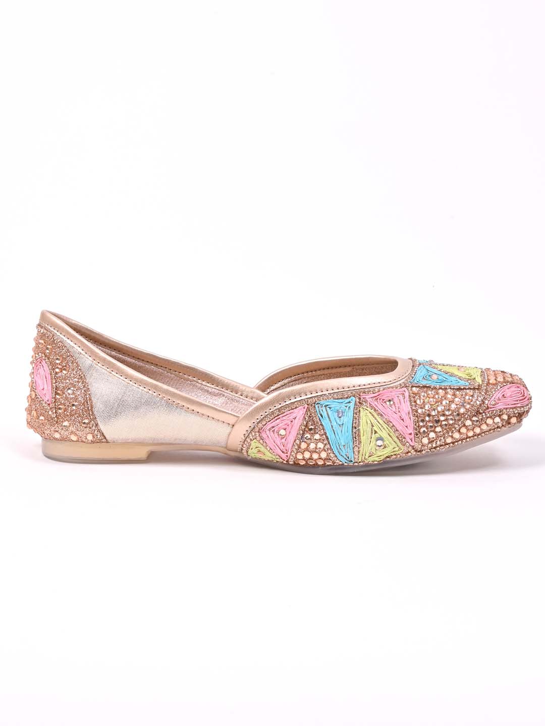 Women, Women Footwear, Rose Gold Mojaris