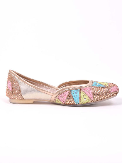 Women, Women Footwear, Rose Gold Mojaris