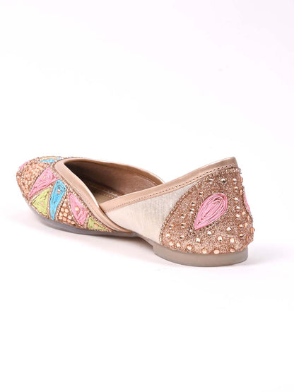 Women, Women Footwear, Rose Gold Mojaris