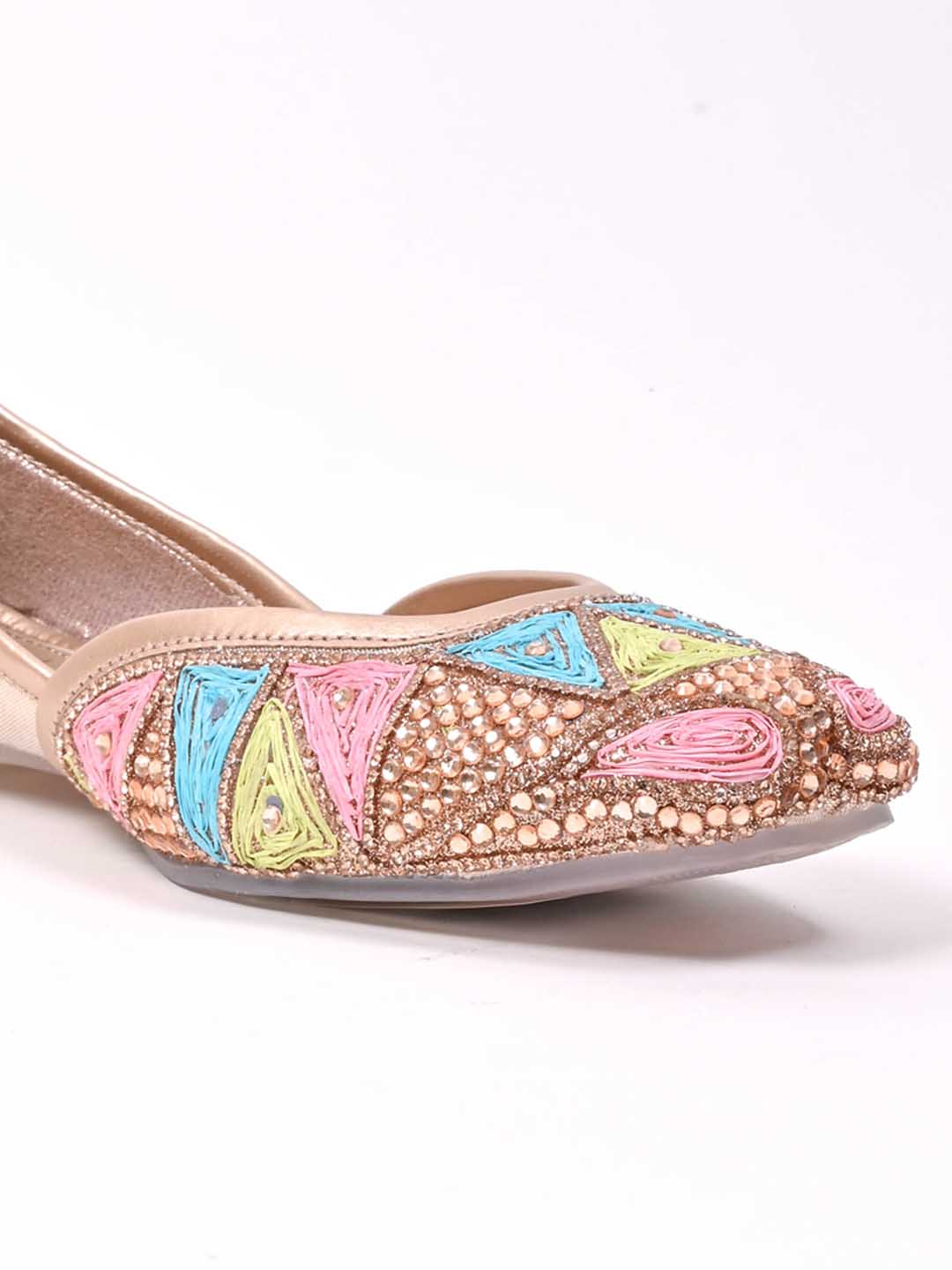 Women, Women Footwear, Rose Gold Mojaris