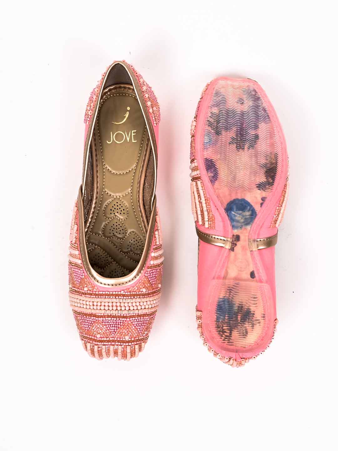 Women, Women Footwear, Pink Mojaris