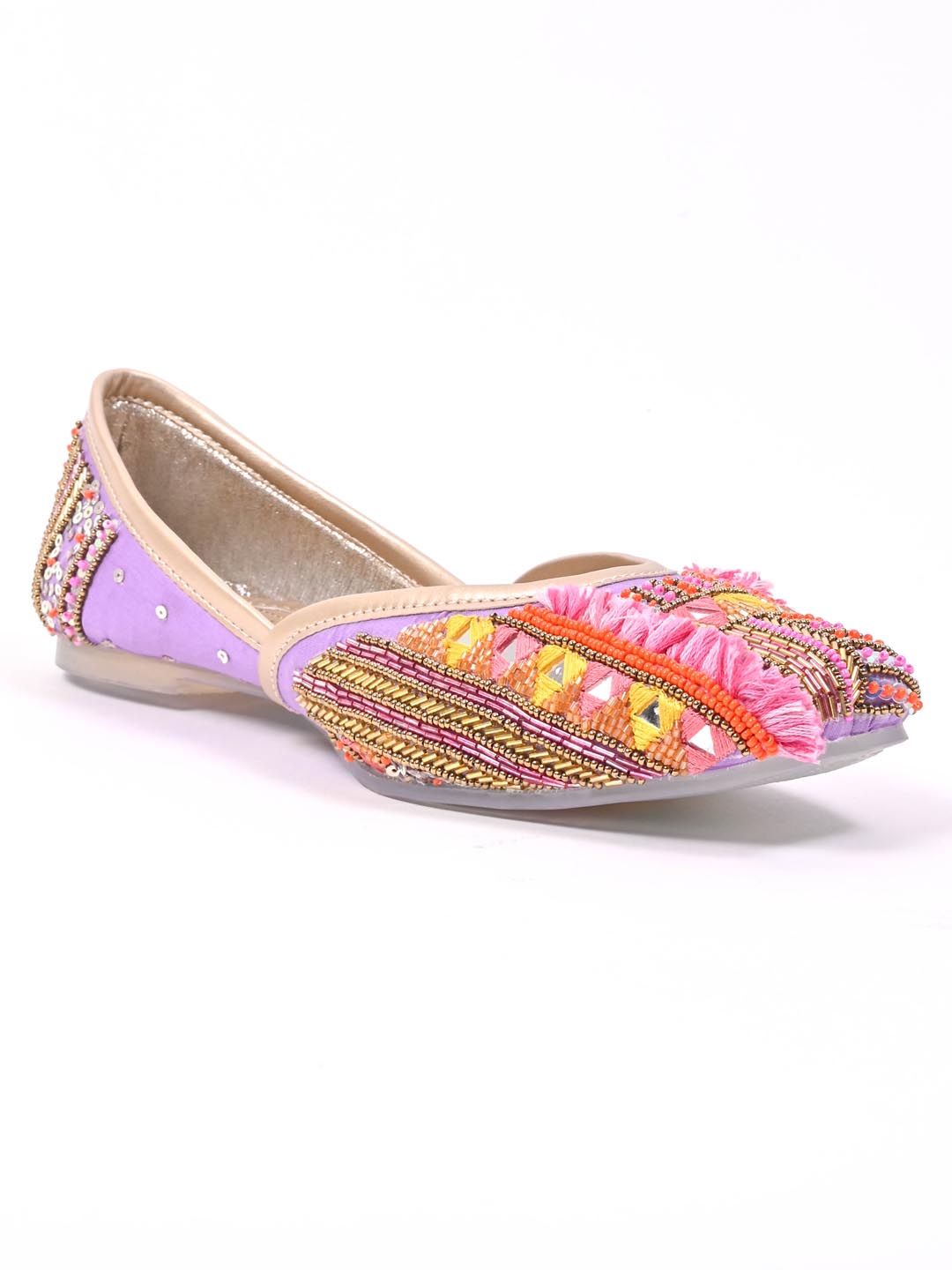 Women, Women Footwear, Purple Mojaris