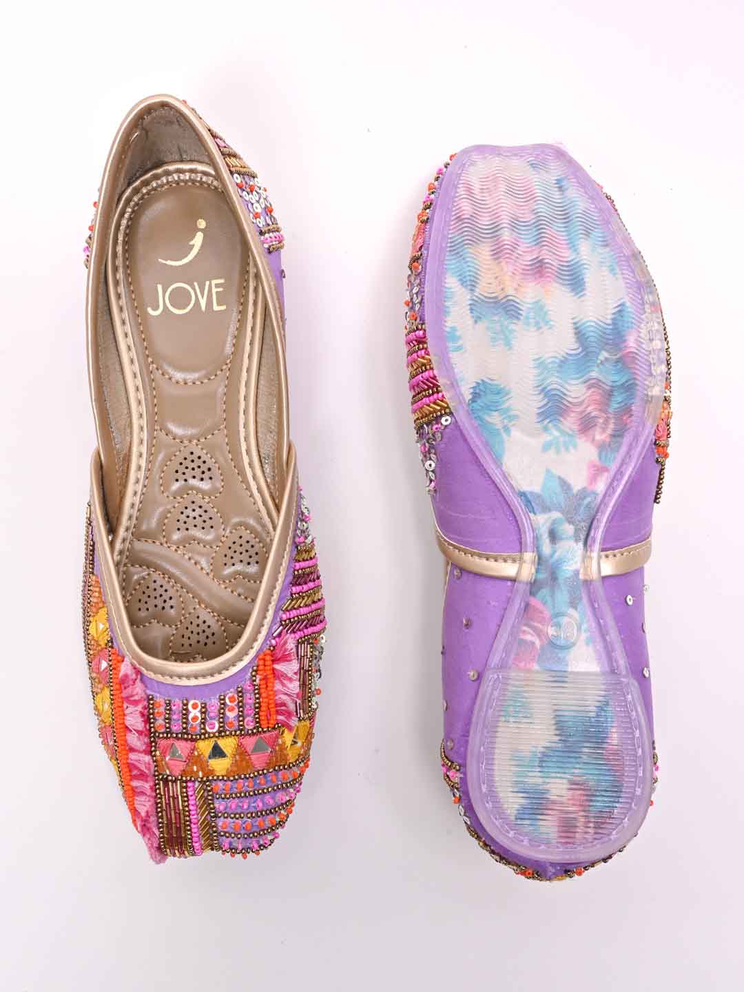 Women, Women Footwear, Purple Mojaris