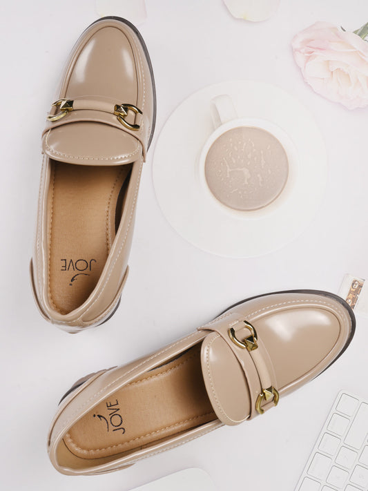 Women, Women Footwear, Beige Loafers