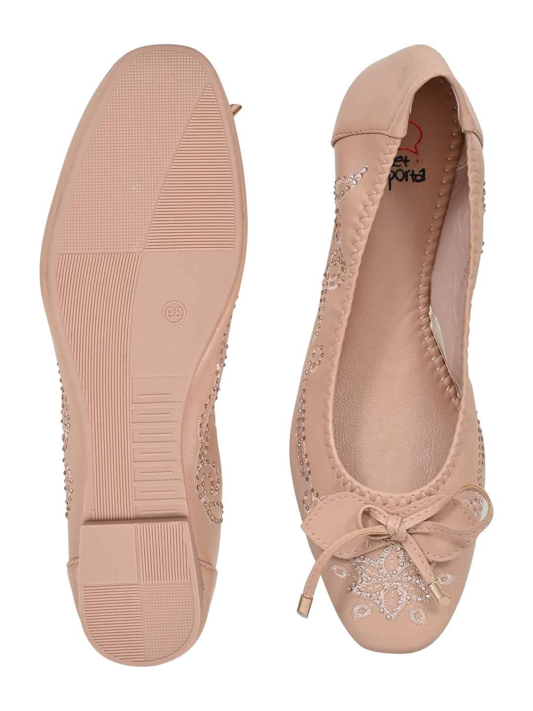 Women Pink Embellished Ballerinas