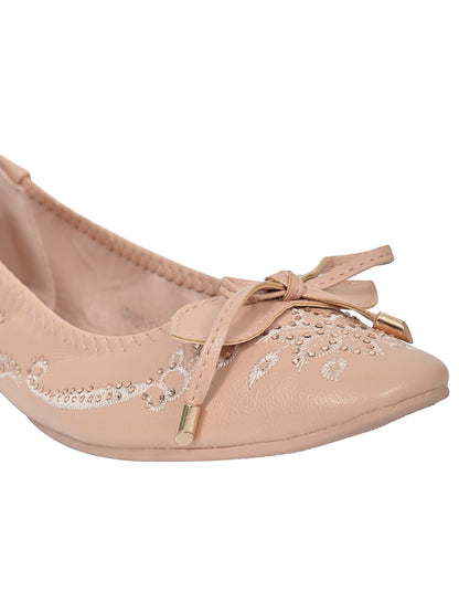 Women Pink Embellished Ballerinas