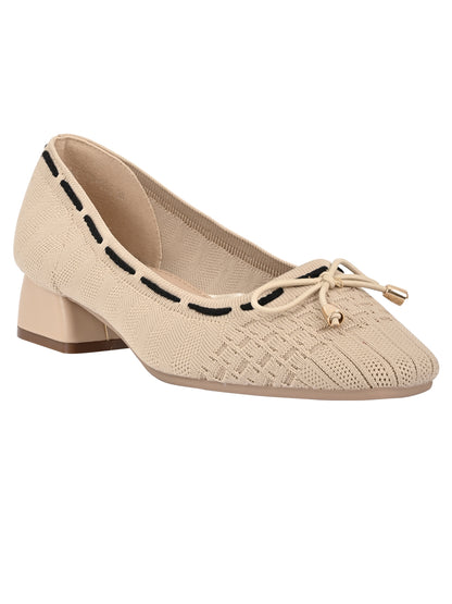 Women Beige Woven Design Pumps