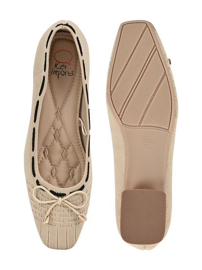 Women Beige Woven Design Pumps