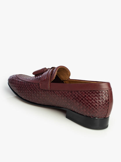 Men Brown Woven Design Loafers