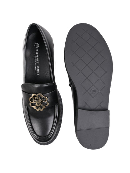 Women, Women Footwear, Black Loafers