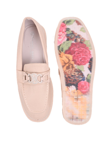 Women, Women Footwear, Beige Loafers