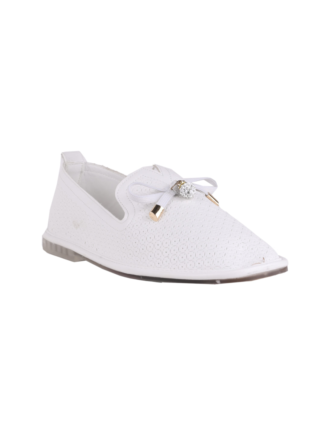 Women, Women Footwear, White Loafers