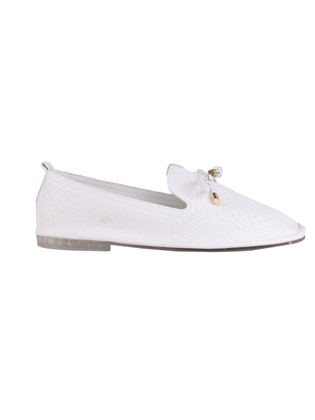 Women, Women Footwear, White Loafers