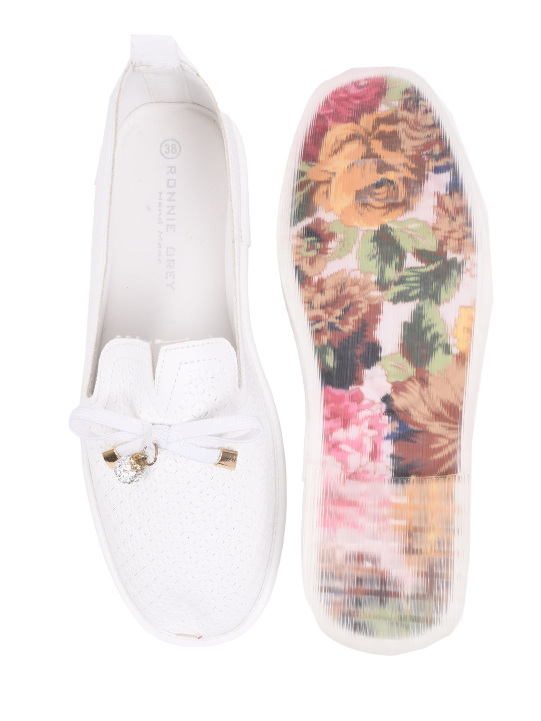 Women, Women Footwear, White Loafers