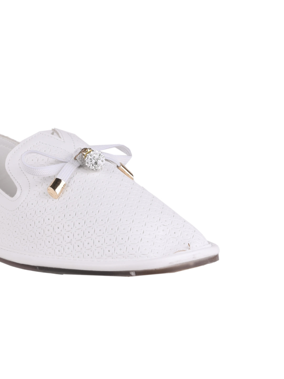 Women, Women Footwear, White Loafers