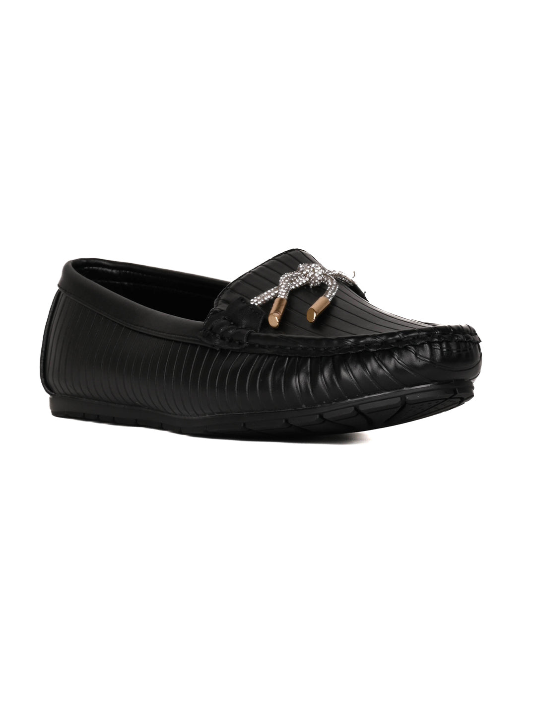 Women, Women Footwear, Black Loafers