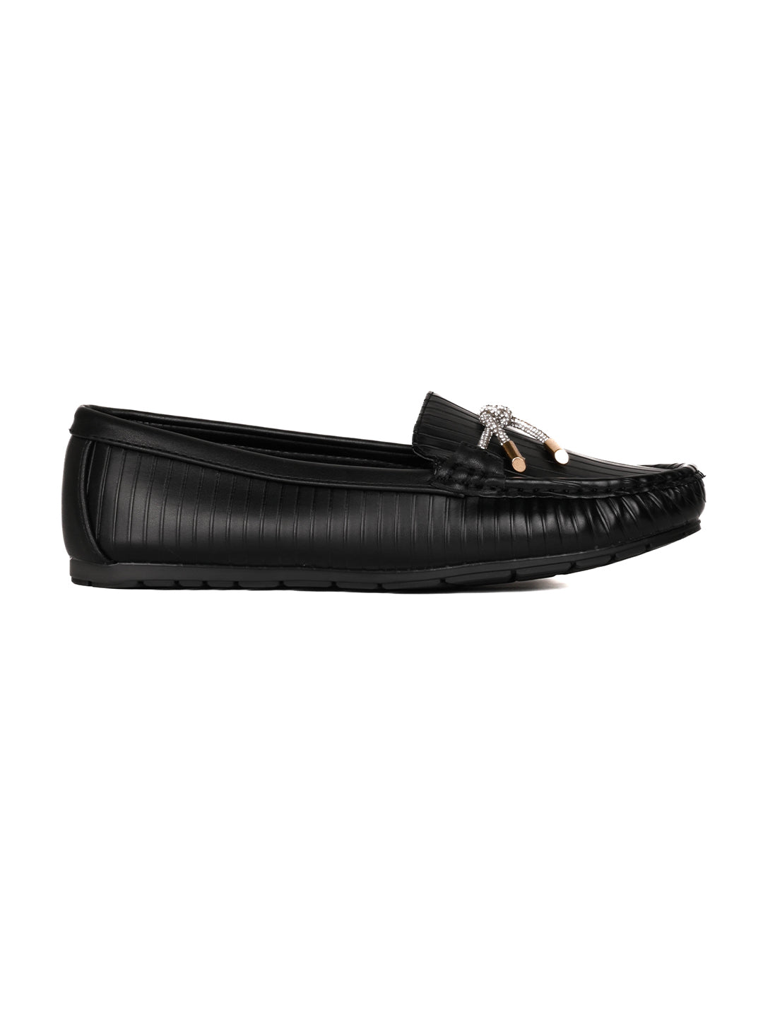 Women, Women Footwear, Black Loafers