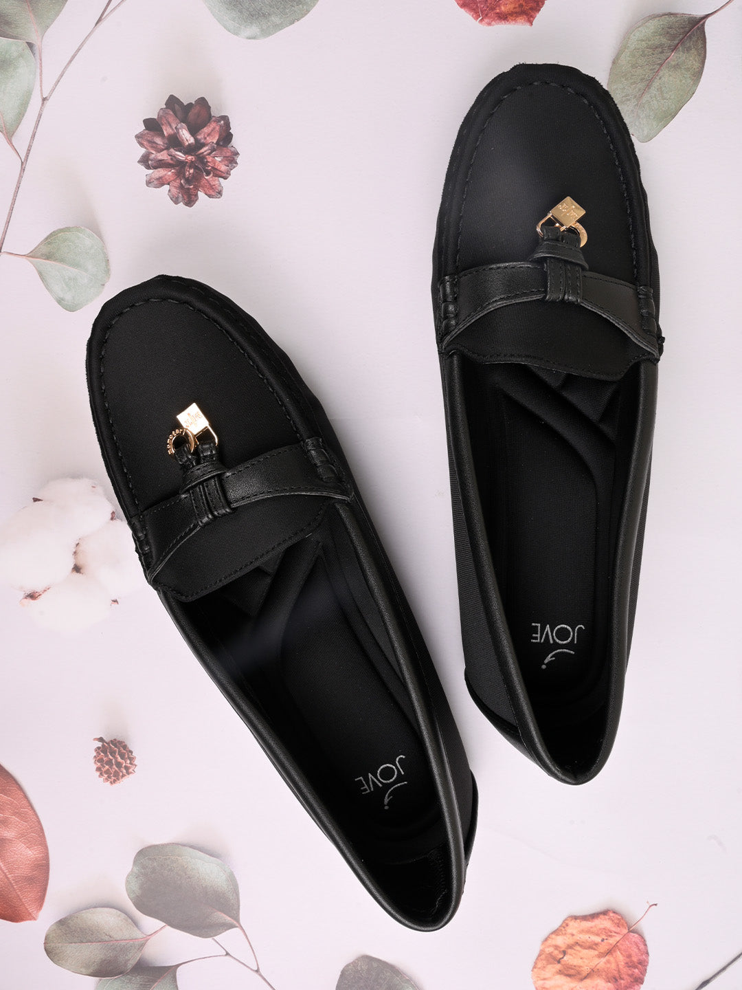 Women, Women Footwear, Black Loafers