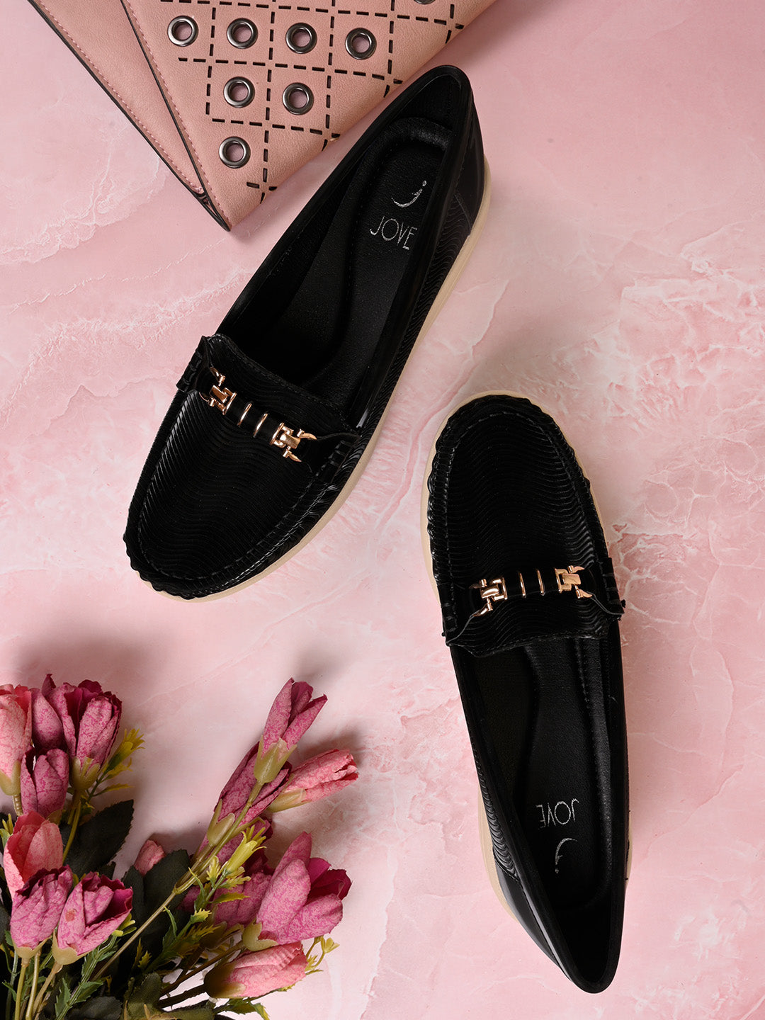 Women, Women Footwear, Black Loafers