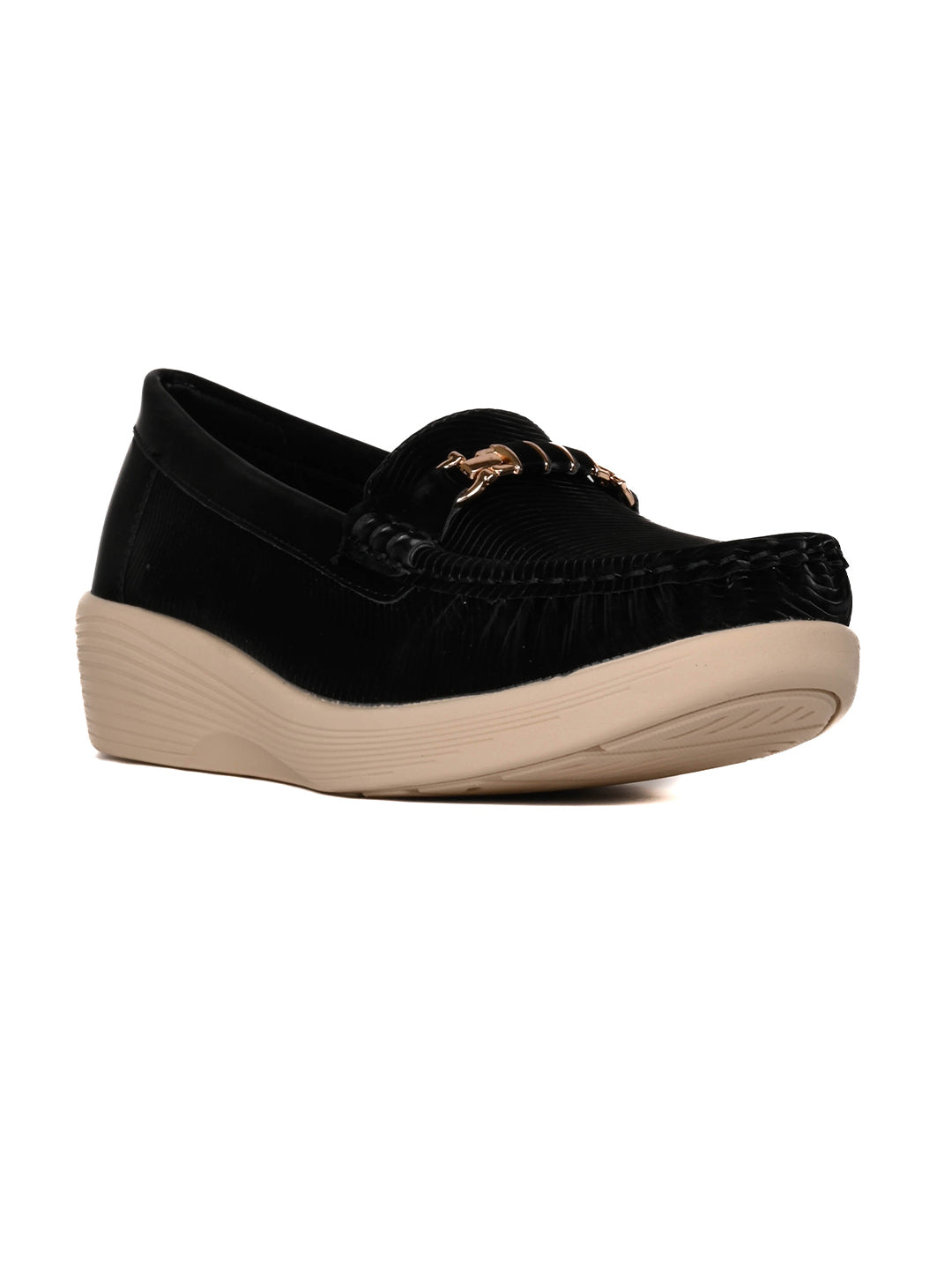 Women, Women Footwear, Black Loafers