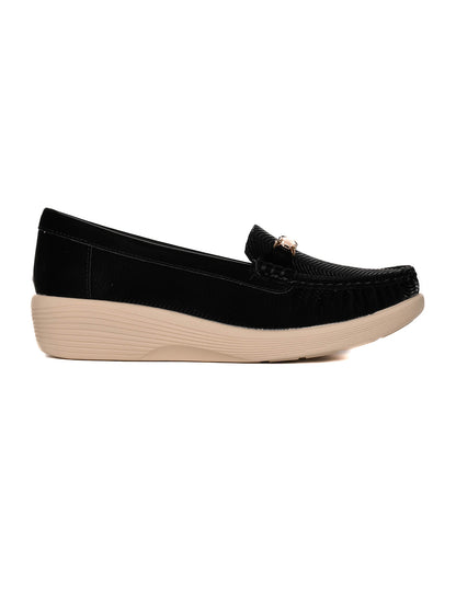 Women, Women Footwear, Black Loafers